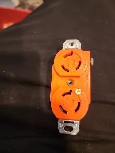 Hubbell P-2356 Orange Duplex Receptacle - Image 1