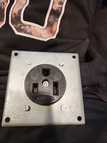 Hubbell HBL9360, 125 VAC, 50 A, NEMA 5-50R, Straight Blade Receptacle, 1 pc - Image 1