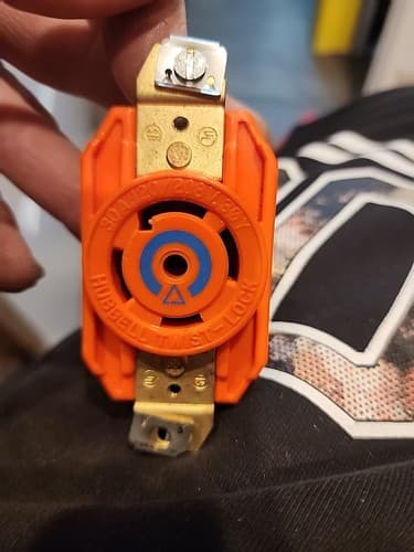 Bryant Nema L21-30 Locking Receptacle 30A 120/208V Orange Made in USA - Image 1