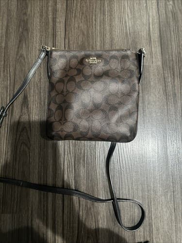 Coach F35940 Crossbody Purse - Brown / Black Leather Signature C - Image 1