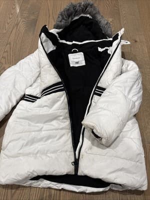 Calvin Klein Girl's Hooded Faux Fur Puffer Jacket Fleece Lining Size L 12/14 - Thumbnail 3