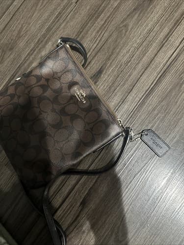 Coach F35940 Crossbody Purse - Brown / Black Leather Signature C - Thumbnail 4