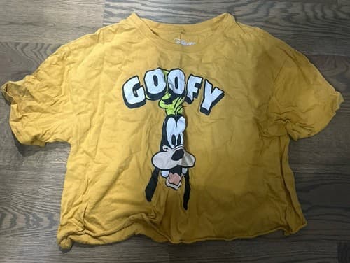 Disney Goofy T-Shirt Women's Size Large Yellow - Image 1