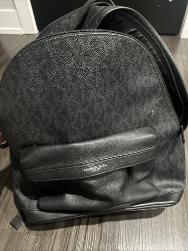 Michael Kors Black Leather Backpack Large Unisex - Image 1