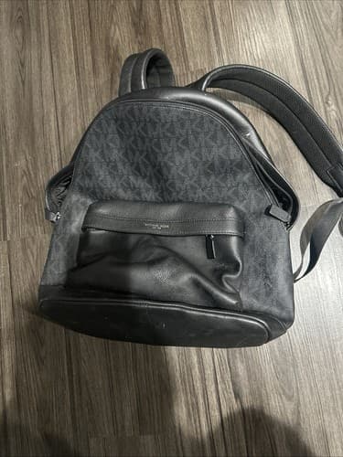 Michael Kors Black Leather Backpack Large Unisex - Thumbnail 2
