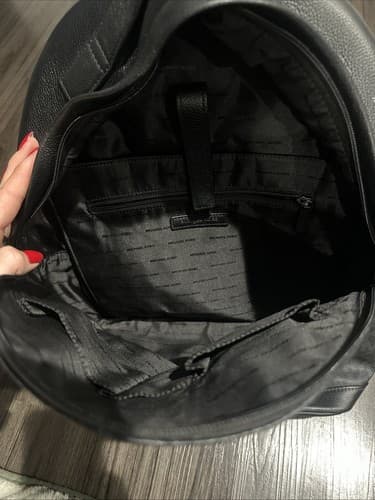 Michael Kors Black Leather Backpack Large Unisex - Thumbnail 4