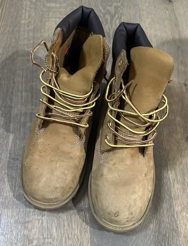 Timberland Boys Wheat Nubuck 6-Inch Premium Waterproof Combat Boots Size US 4M - Image 1