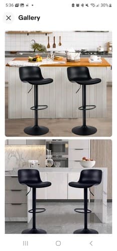 YOUNIKE Modern Design Bar Stools Set of 2,with Adjustable Height and 360°Swivel - Image 1