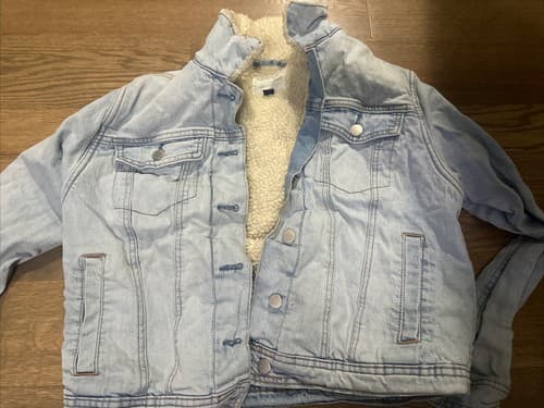 Universal Thread Denim Jacket Medium Wash Distressed Retro Jean Womens Size M - Image 1