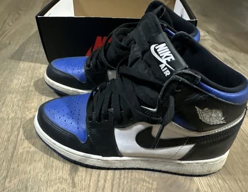 Size 4.5Y- Air Jordan 1 Retro High Royal Toe (575441-041) - Image 1