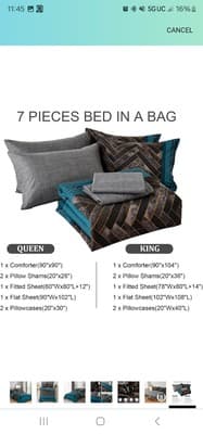 Luxudecor Teal Blue Comforter Set King Size-7 Pieces Blue and Black Stripe - Thumbnail 2