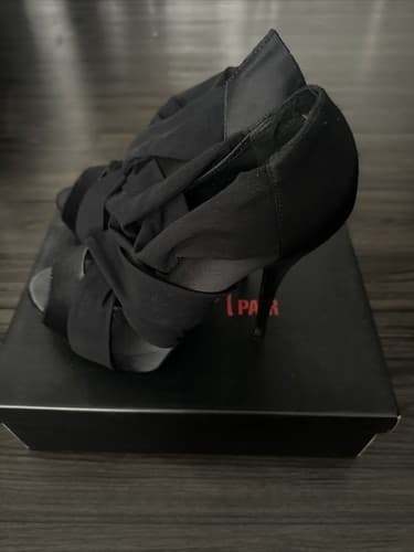 Wild Pair Helenawp Womens Open Toe Black Heels Size 9M - Thumbnail 2