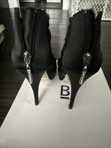 Bakers Hidee Black High Heel Shoes Open Toe Size 8.5 B - Thumbnail 4