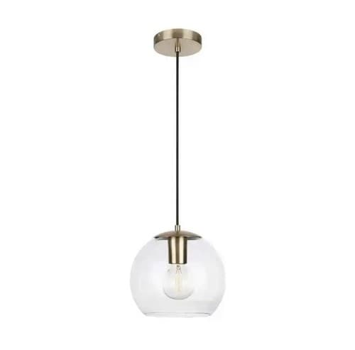 Home Decorators Collection 1-Light Antique Brass and Glass Mini-Pendant AF42409S - Image 1