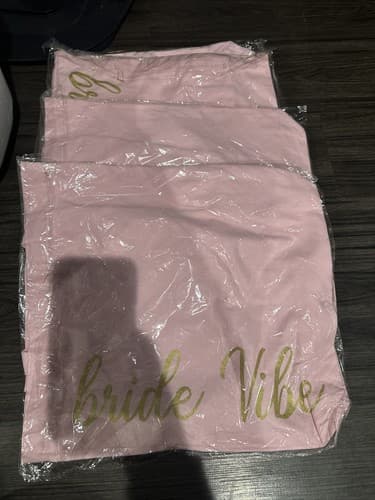 Bride Vibe Pink Canvas Bag 4 Packs New - Thumbnail 2