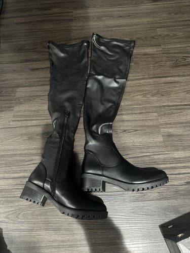 Women's Azalea Wang Eureve Over The Knee Sexy Boots Black Size 8.5 New - Image 1