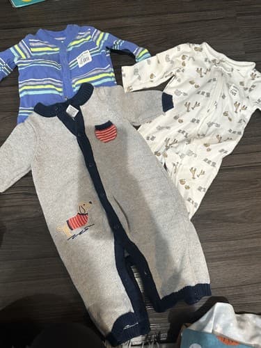 Baby Boy Long sleeve one Piece Clothes 3M Lot Of 7 - Thumbnail 2