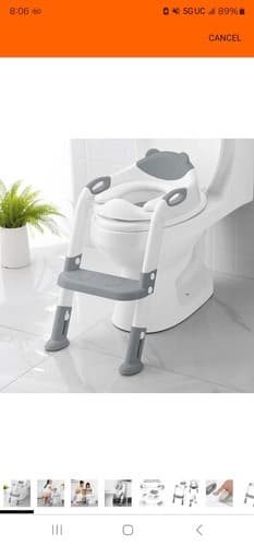 Toilet Potty Training Seat with Step Stool for Kids Toddlers-Comfortable - Image 1