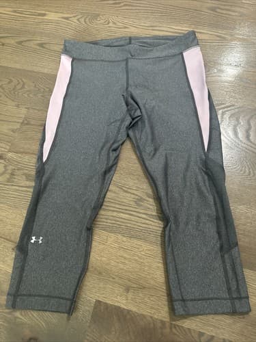 Under Armour Gray Pink Capri Leggings Womens Size Large - Image 1