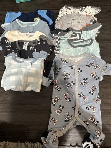 Baby Boy Long sleeve one Piece Clothes 0-3m Lot Of 10 - Image 1