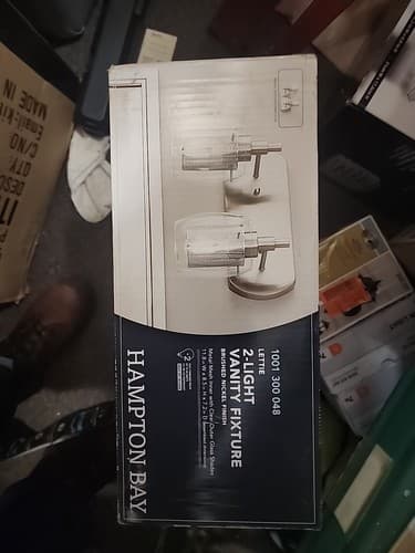Hampton Bay Lettie 2-Light Brushed Nickel Vanity Light - Image 1