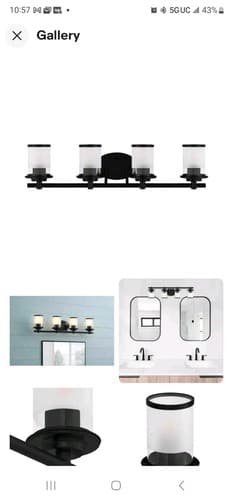 Hampton Bay Truitt 32.1 in. 4-Light Matte Black Modern Bath Vanity Light - Image 1