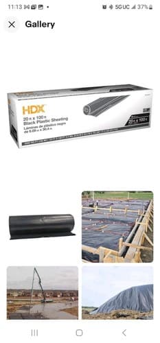 Hdx 20 Ft. X 100 Ft. Black 6 Mil Plastic Sheeting Workspace Offers Coverage New - Image 1