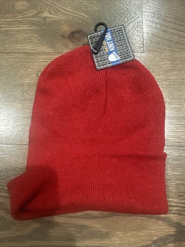 Brand New Adult Size Knit Beanie Hat Red - Image 1