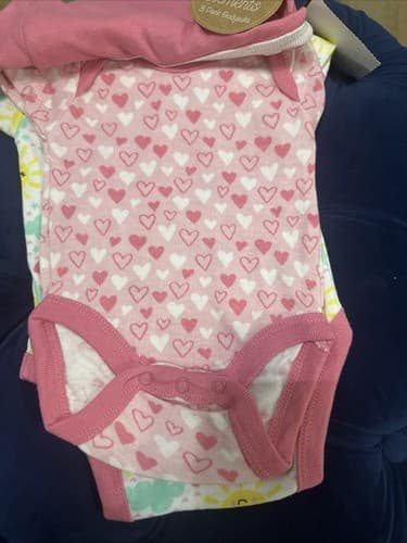 Baby Elements 3 Pack Bodysuit Short Sleeve Size 6/9m New - Thumbnail 2