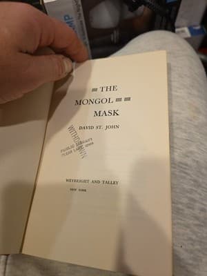 The Mongol Mask – David St. John – 1968 First Edition Hardcover DJ Ex-Library Sp - Thumbnail 2