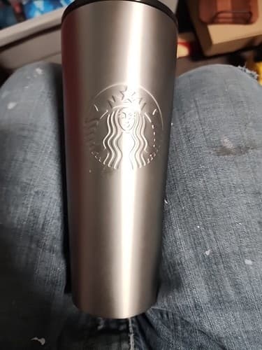 24oz Starbucks Matte Brushed Gunmetal Silver Metal Stanless Steel Venti Tumbler - Image 1