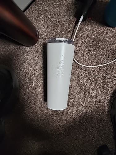 Starbucks 2021 Pearl White Stainless Steel Cold Brew Tumbler - Image 1