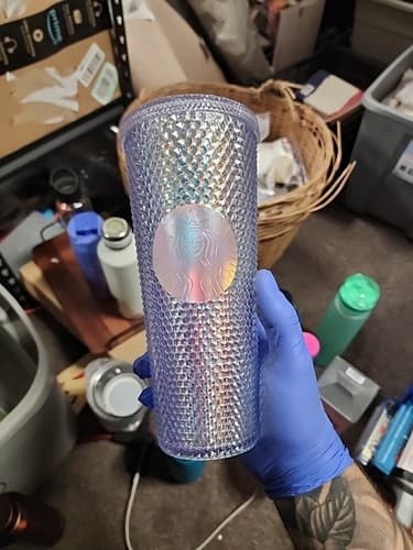 Starbucks 2021 Holiday Bling Studded Cold Cup Tumbler 24oz Lavender Unicorn - Image 1
