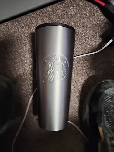 24oz Starbucks Matte Brushed Gunmetal Silver Metal Stanless Steel Venti Tumbler - Thumbnail 2