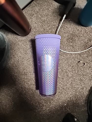 2023 Starbucks Gradient Purple 24oz Cold Drink Cup Diamond Studded Tumbler - Image 1