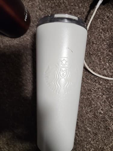 Starbucks 2021 Pearl White Stainless Steel Cold Brew Tumbler - Thumbnail 2