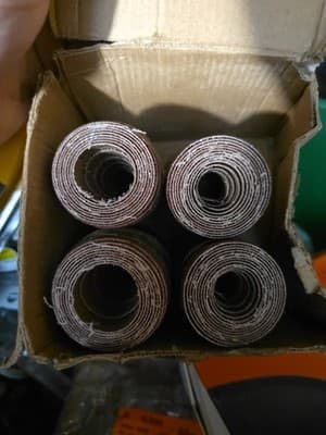WEN 65910SP80 80-Grit 10 in. Pre-Cut Ready-to-Wrap Drum Sander Sandpaper, 4-Pack - Image 1