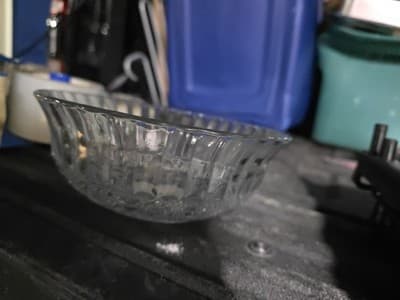 Glass Serving Bowl Cut Clear Vintage Style 7 1/4 Dia. x 3" Hgt-RARE-NEW- - Thumbnail 2