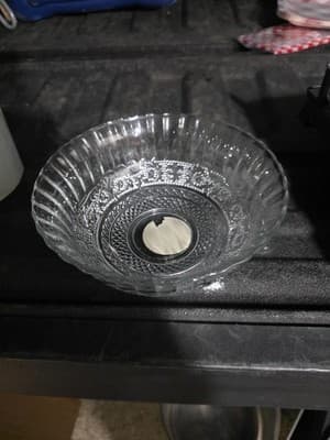 Glass Serving Bowl Cut Clear Vintage Style 7 1/4 Dia. x 3" Hgt-RARE-NEW- - Image 1