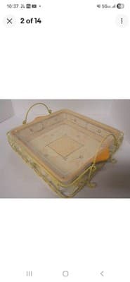 Temp-tations 12" Square Baker Old World 4 QT Casserole &dividing Tray - Image 1