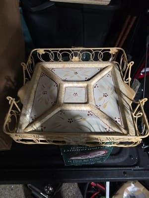 Temp-tations 12" Square Baker Old World 4 QT Casserole &dividing Tray - Thumbnail 5