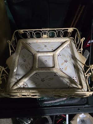 Temp-tations 12" Square Baker Old World 4 QT Casserole &dividing Tray - Thumbnail 4