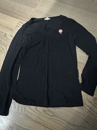 Women's Basic Long Sleeve T-Shirt Top Soft Knit Solids V Neck Size M - Image 1