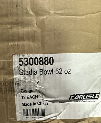 Carlisle FoodService Products Stadia Plastic Bowl 52 Ounces Greige (Pack of 12) - Thumbnail 3