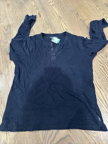 French Connection Long Sleeve Shirt Mens Navy Medium - Image 1
