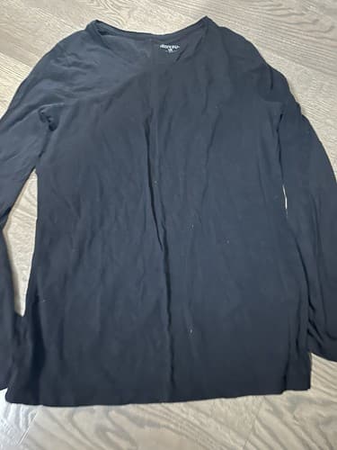 Merona Top Womens Large Black Ultimate T-Shirt Crew Neck Long Sleeve - Image 1