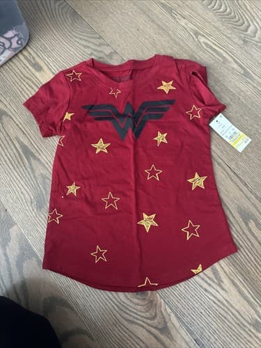 Toddler Wonder Woman Girls Graphic T-Shirt Red Size S (6/6x) - Image 1