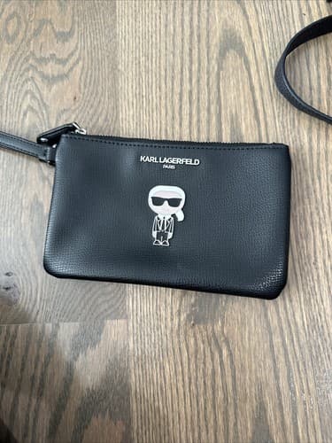 Karl Lagerfeld Paris Maybelle SLG Wristlet Clutch Bag Black - Image 1