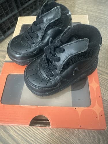 Nike Force 1 Crib (CB) Baby Booties Size 3C Black Shoes Sneakers - Image 1