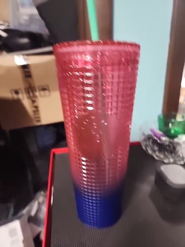 Starbucks 2022 Disco Ombre Watermelon Studded Grid Cold Cup Tumbler Venti - Image 1